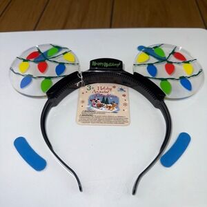 Disney Holiday Animated Glow Ears Headband Light Up Christmas Mickey Minnie